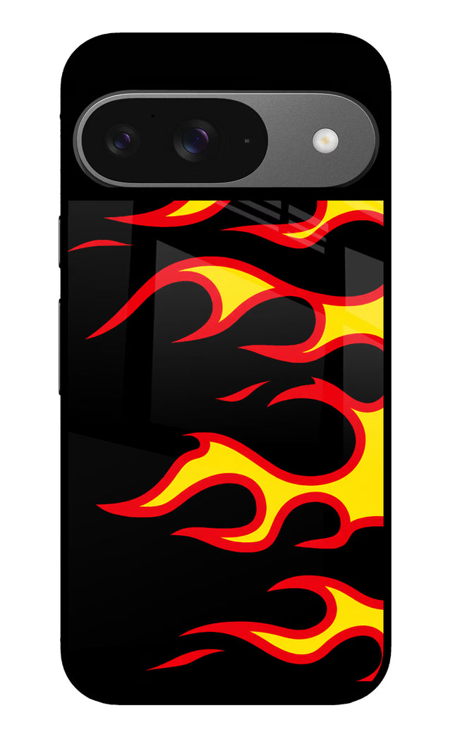 Side Sweep Flames Google Pixel 9 Glass Case