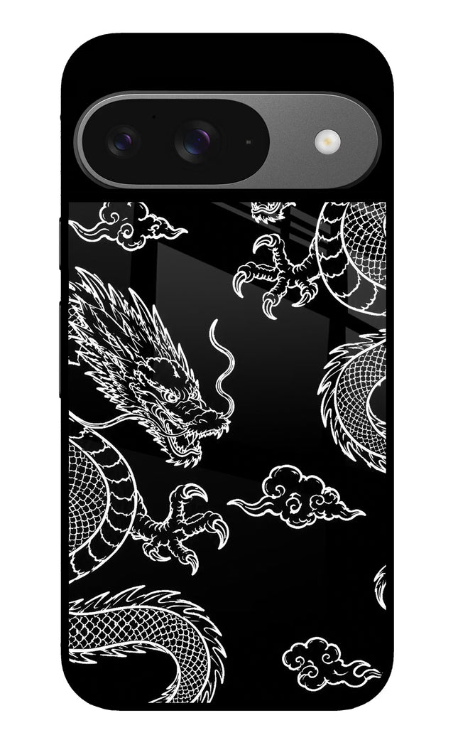 Twin Dragons Google Pixel 9 Glass Case