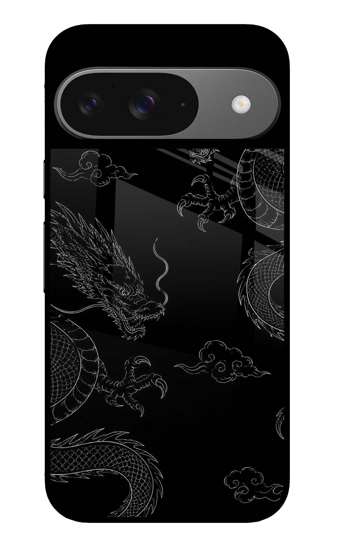 Twin Dragons Google Pixel 9 Glass Case Back Cover by Casekaro
