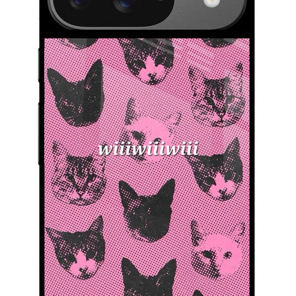Pink Cats Google Pixel 9 Glass Case