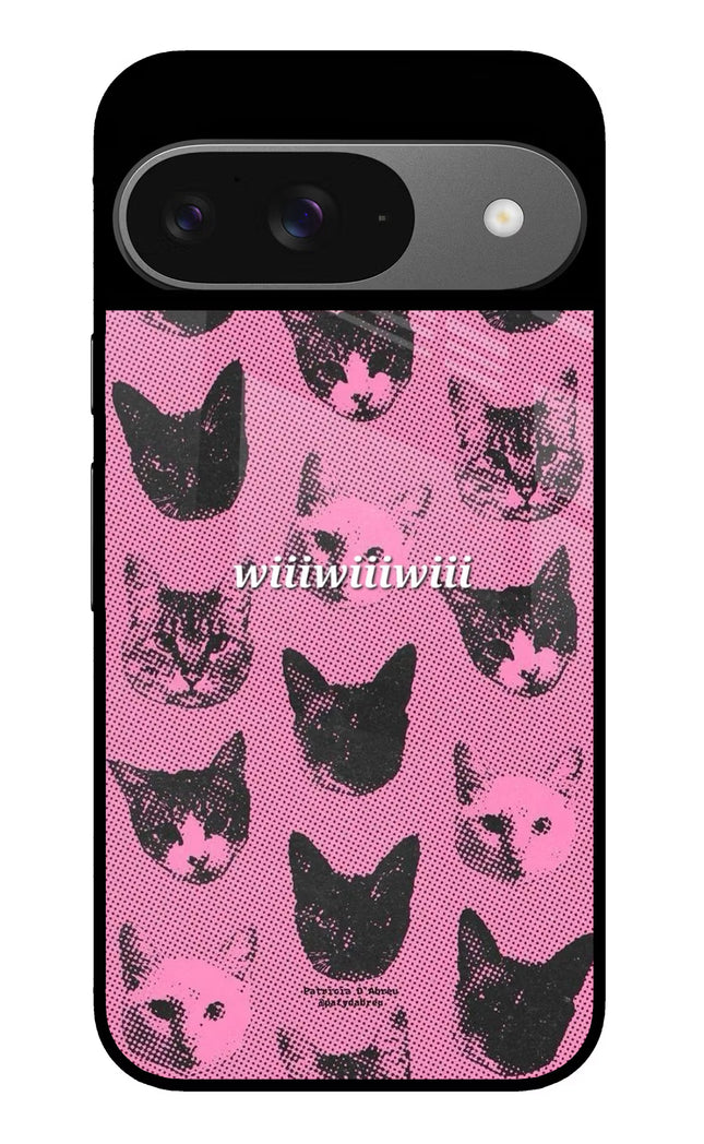 Pink Cats Google Pixel 9 Glass Case