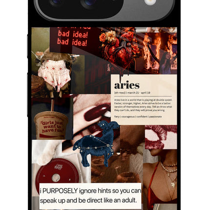 Zodiac Aries Google Pixel 9 Glass Case