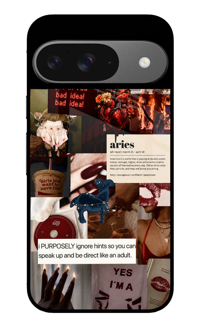 Zodiac Aries Google Pixel 9 Glass Case