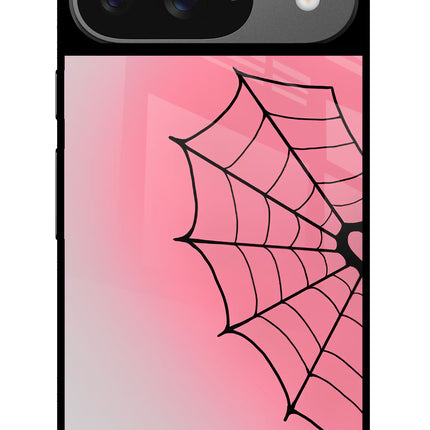 Pink Web Google Pixel 9 Glass Case