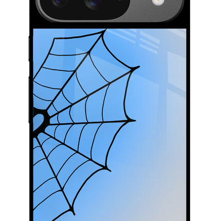 Blue Web Google Pixel 9 Glass Case