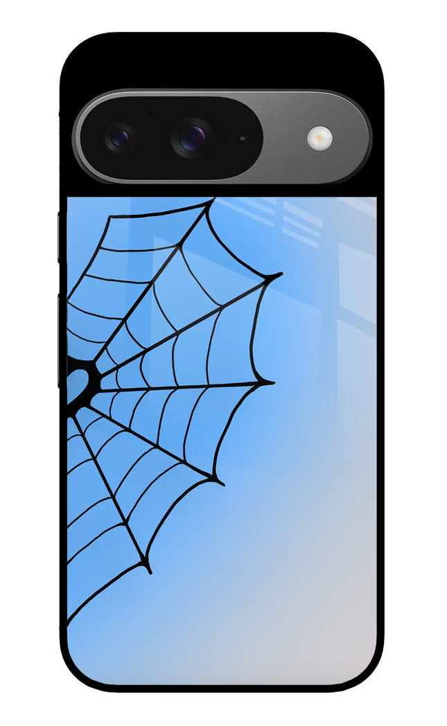 Blue Web Google Pixel 9 Glass Case