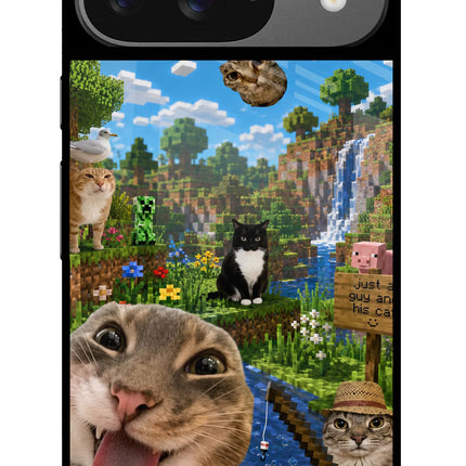 Minecraft Cat Chaos Google Pixel 9 Glass Case