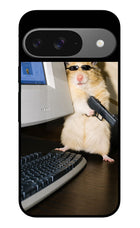 Hacker Hamster Google Pixel 9 Glass Case