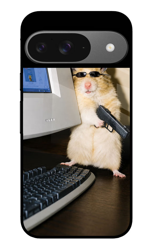 Hacker Hamster Google Pixel 9 Glass Case