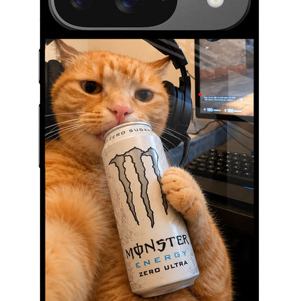 Gamer Cat Energy Google Pixel 9 Glass Case