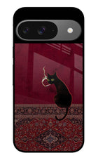 Midnight Cat Google Pixel 9 Glass Case