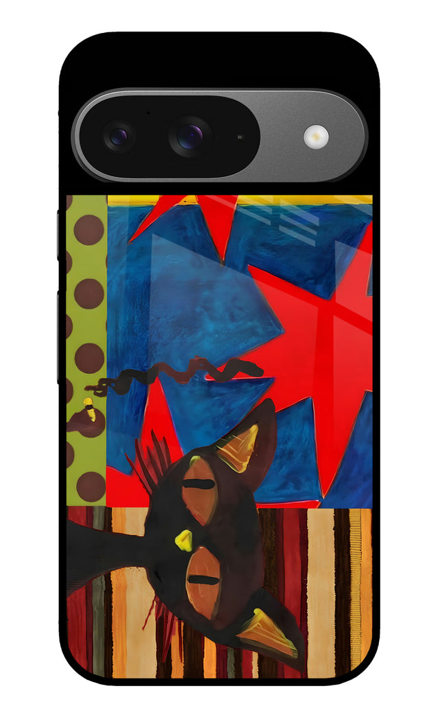 Pop Cat Google Pixel 9 Glass Case