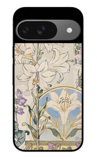 White Lily Google Pixel 9 Glass Case