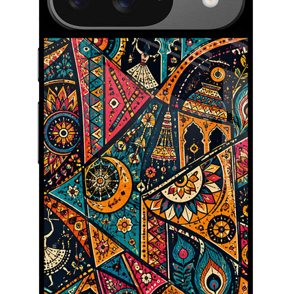 Folk Print Google Pixel 9 Glass Case