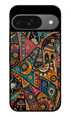 Folk Print Google Pixel 9 Glass Case