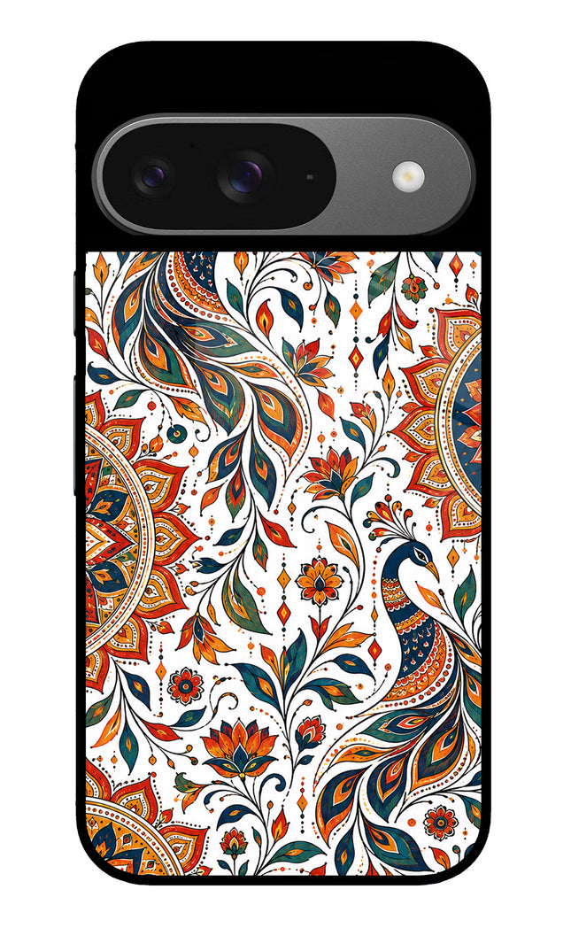 White Mayura Google Pixel 9 Glass Case