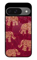 Maroon Elephant Google Pixel 9 Glass Case