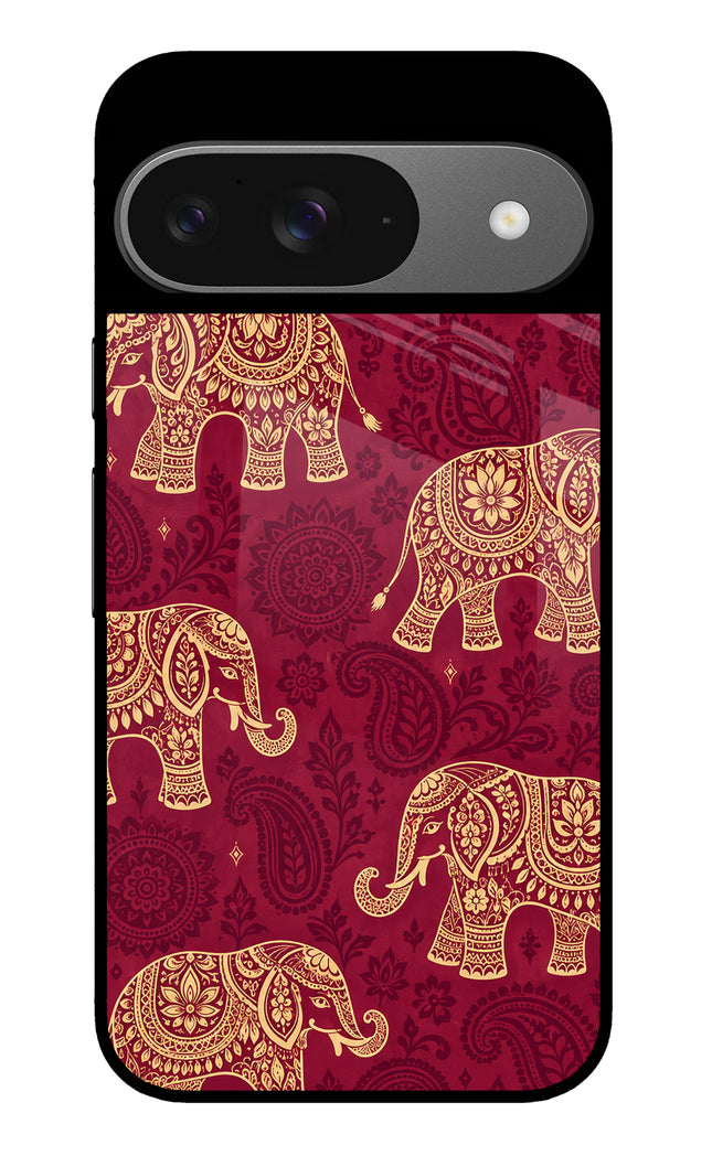 Maroon Elephant Google Pixel 9 Glass Case