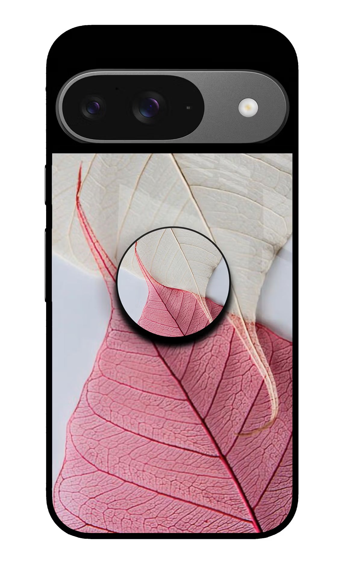 White Pink Leaf Google Pixel 9 Pop Case by Casekaro