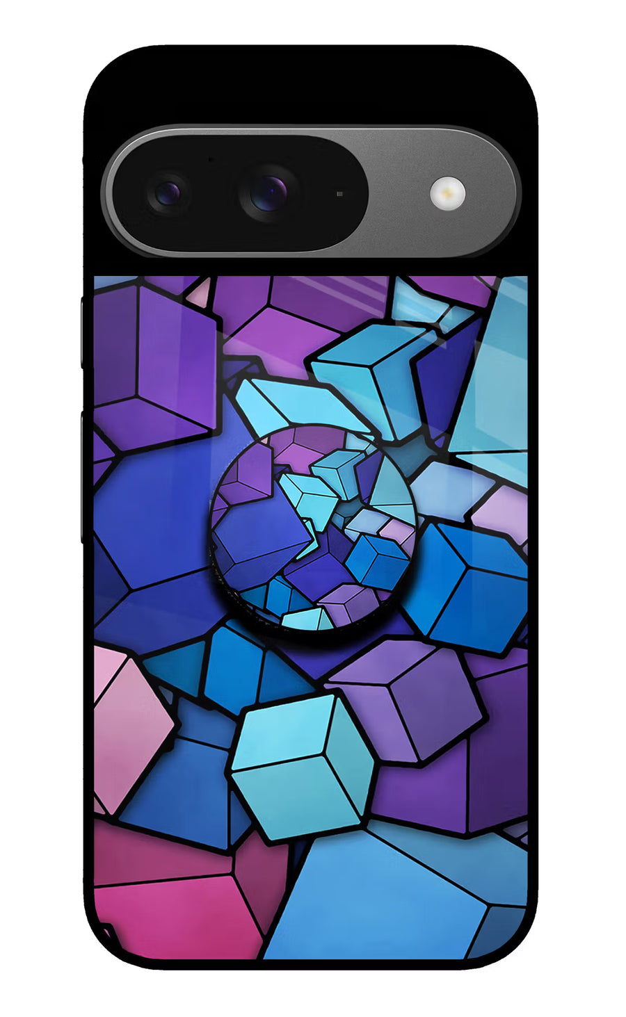 Cubic Abstract Google Pixel 9 Pop Case, Glass case