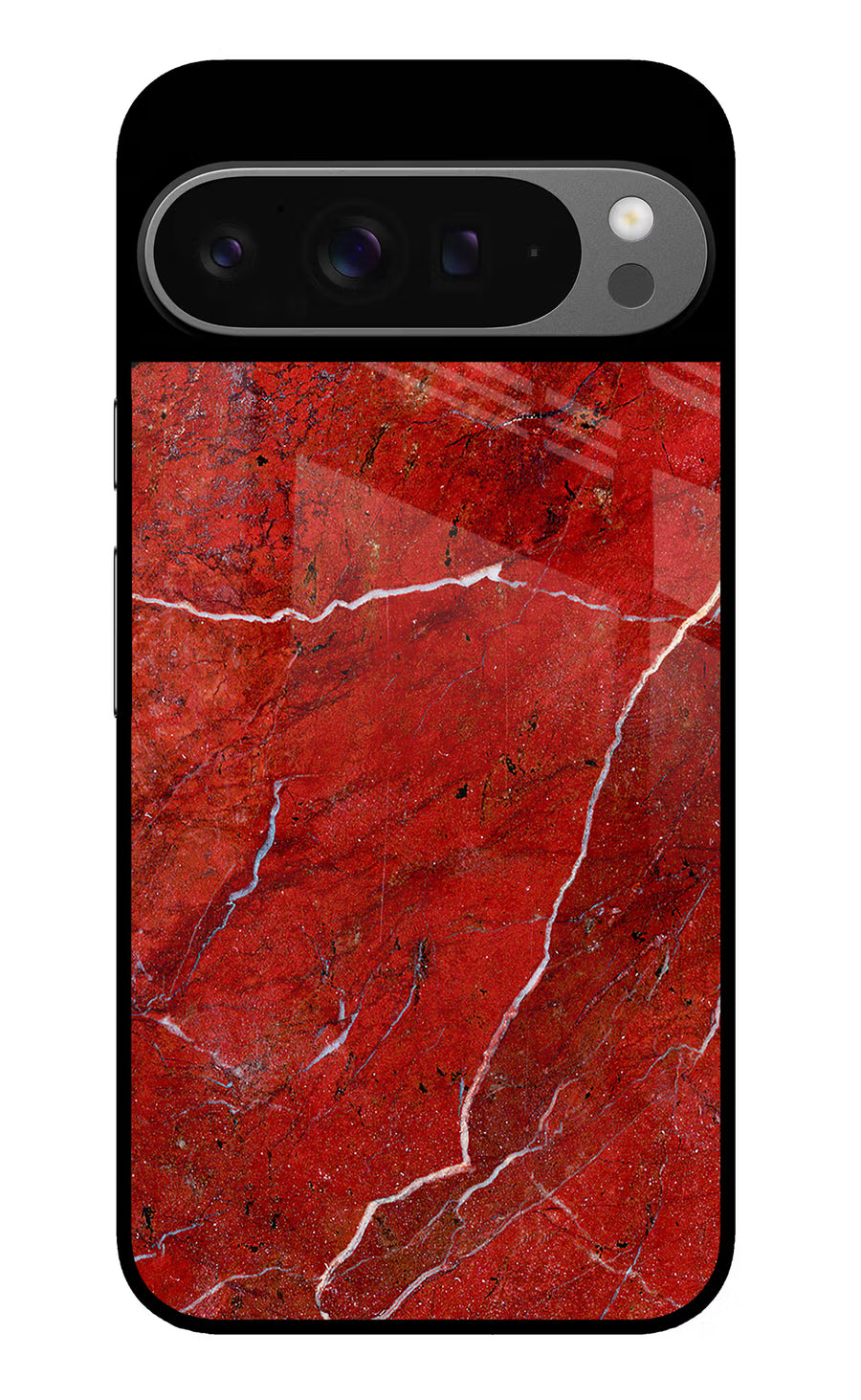 Red Marble Design Google Pixel 9 Pro Back Cover, Glass case