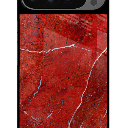 Red Marble Design Google Pixel 9 Pro Glass Case