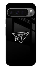 Paper Plane White Google Pixel 9 Pro Glass Case