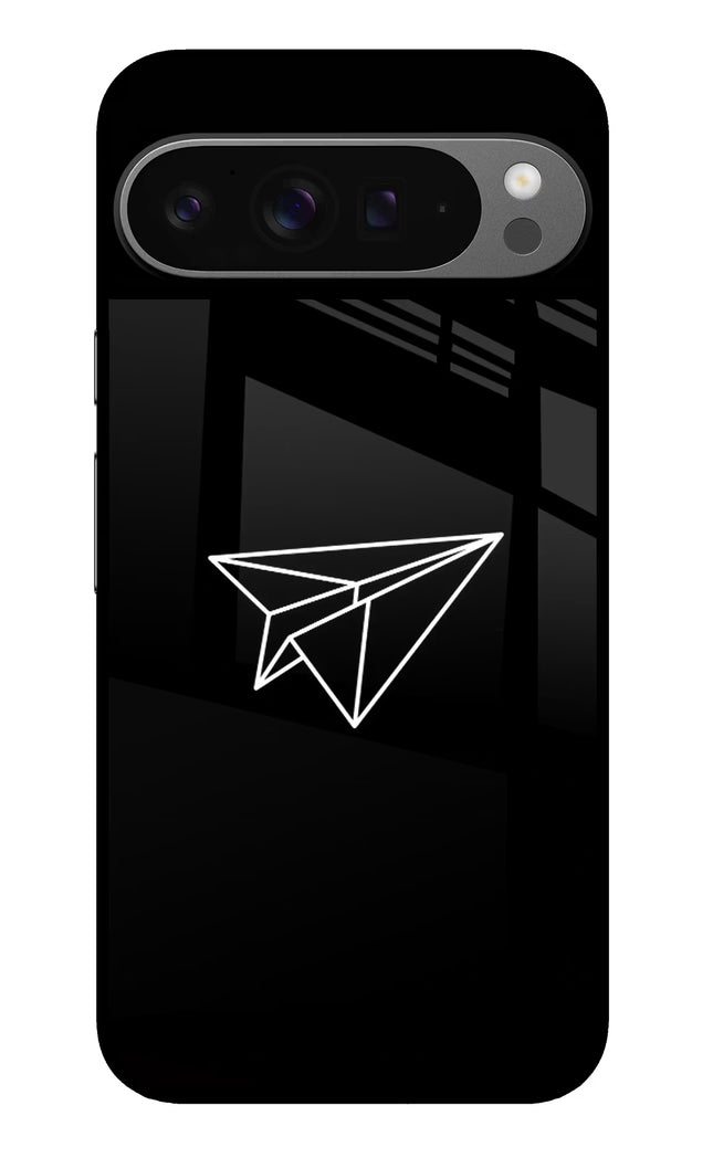 Paper Plane White Google Pixel 9 Pro Glass Case