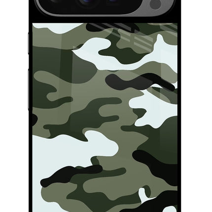 Camouflage Google Pixel 9 Pro Glass Case Back Cover by Casekaro