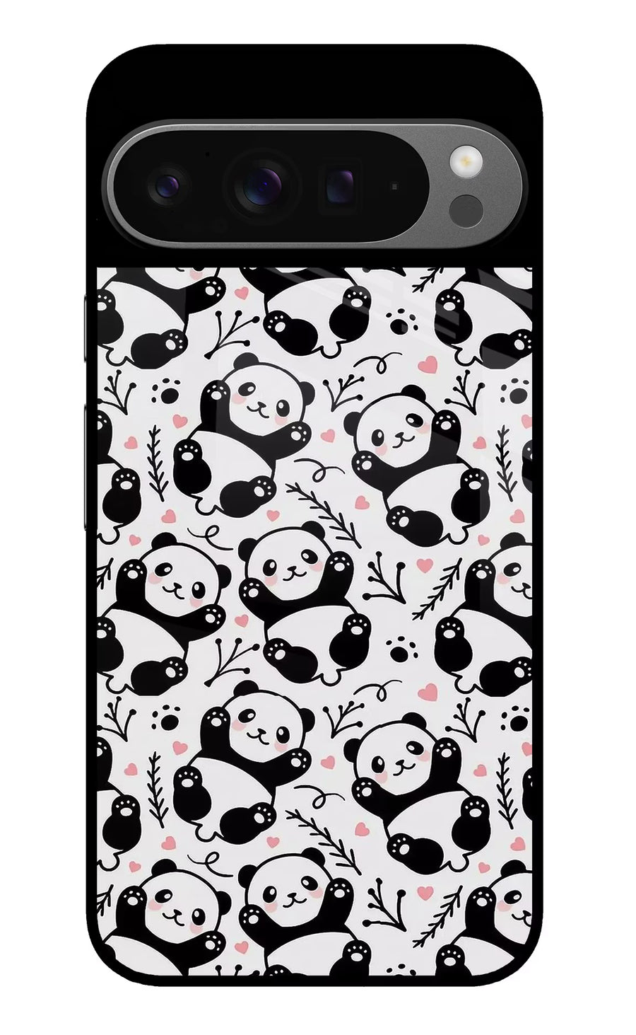 Cute Panda Google Pixel 9 Pro Back Cover, Glass case