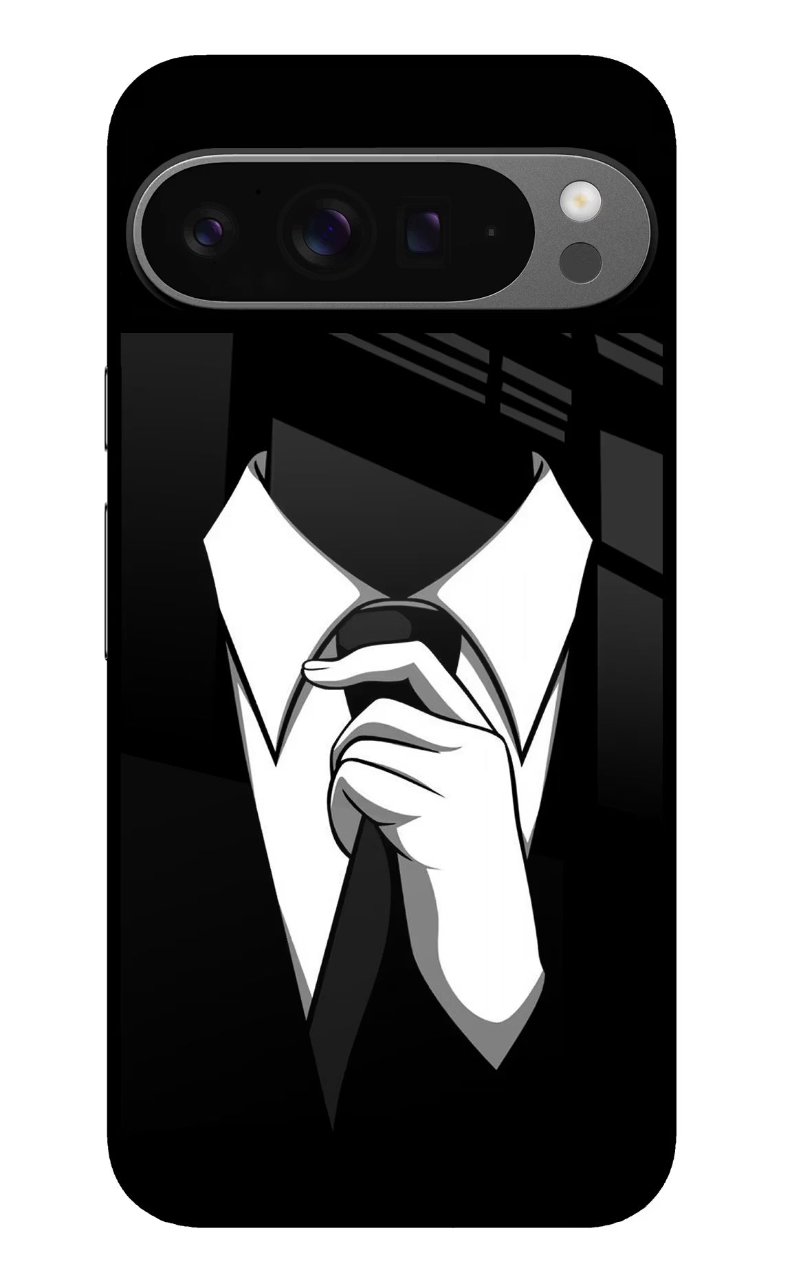 Black Tie Google Pixel 9 Pro Glass Case Back Cover by Casekaro