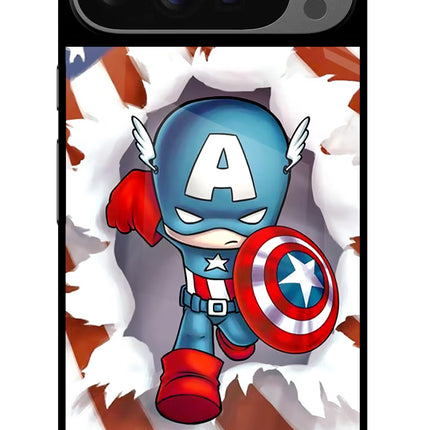 Captain America Google Pixel 9 Pro Glass Case Back Cover by Casekaro