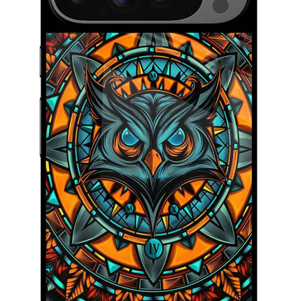 Angry Owl Art Google Pixel 9 Pro Glass Case Back Cover by Casekaro