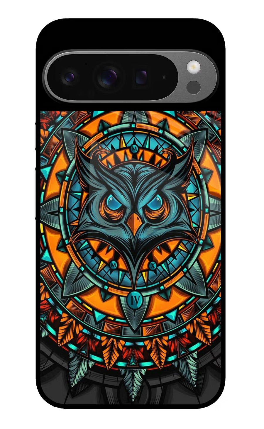 Angry Owl Art Google Pixel 9 Pro Back Cover, Glass case