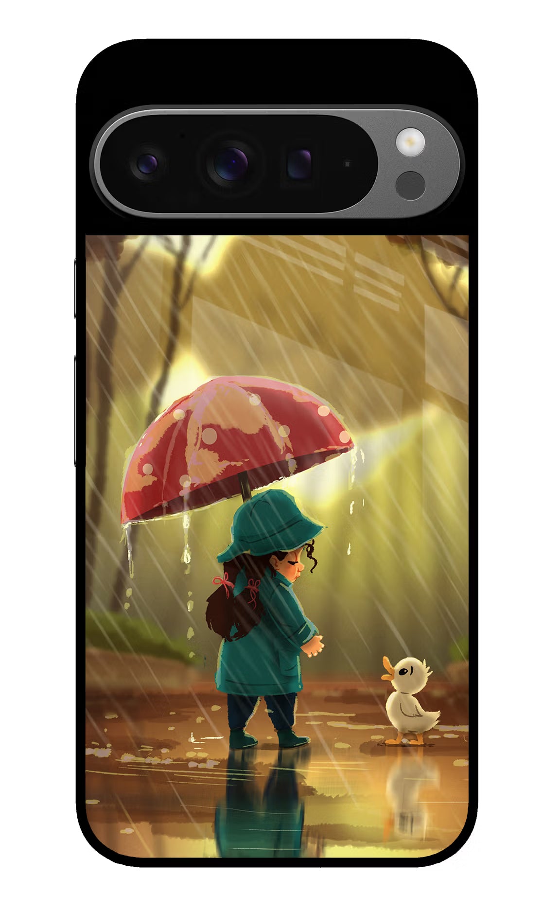 Rainy Day Google Pixel 9 Pro Glass Case Back Cover by Casekaro