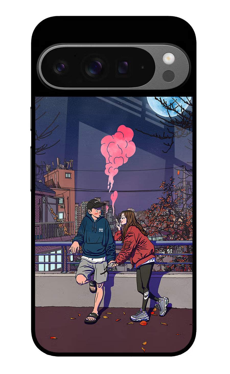Chilling Couple Google Pixel 9 Pro Back Cover, Glass case