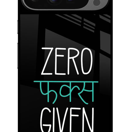 Zero Fucks Given Google Pixel 9 Pro Glass Case Back Cover by Casekaro