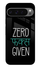 Zero Fucks Given Google Pixel 9 Pro Glass Case Back Cover by Casekaro