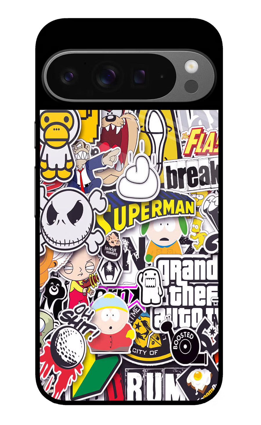 Sticker Bomb Google Pixel 9 Pro Back Cover, Glass case
