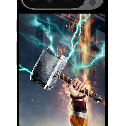 Thor Hammer Mjolnir Google Pixel 9 Pro Glass Case Back Cover by Casekaro