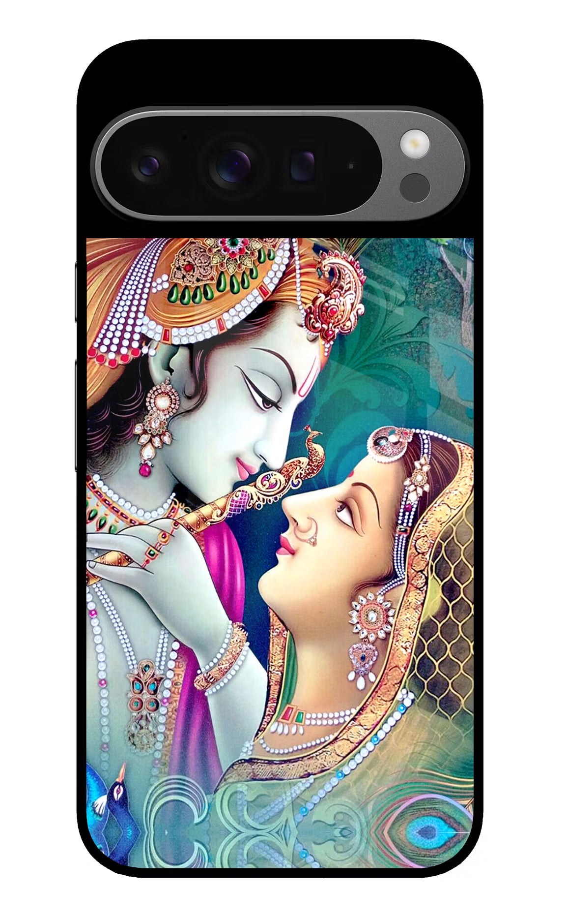 Lord Radha Krishna Google Pixel 9 Pro Glass Case Back Cover by Casekaro