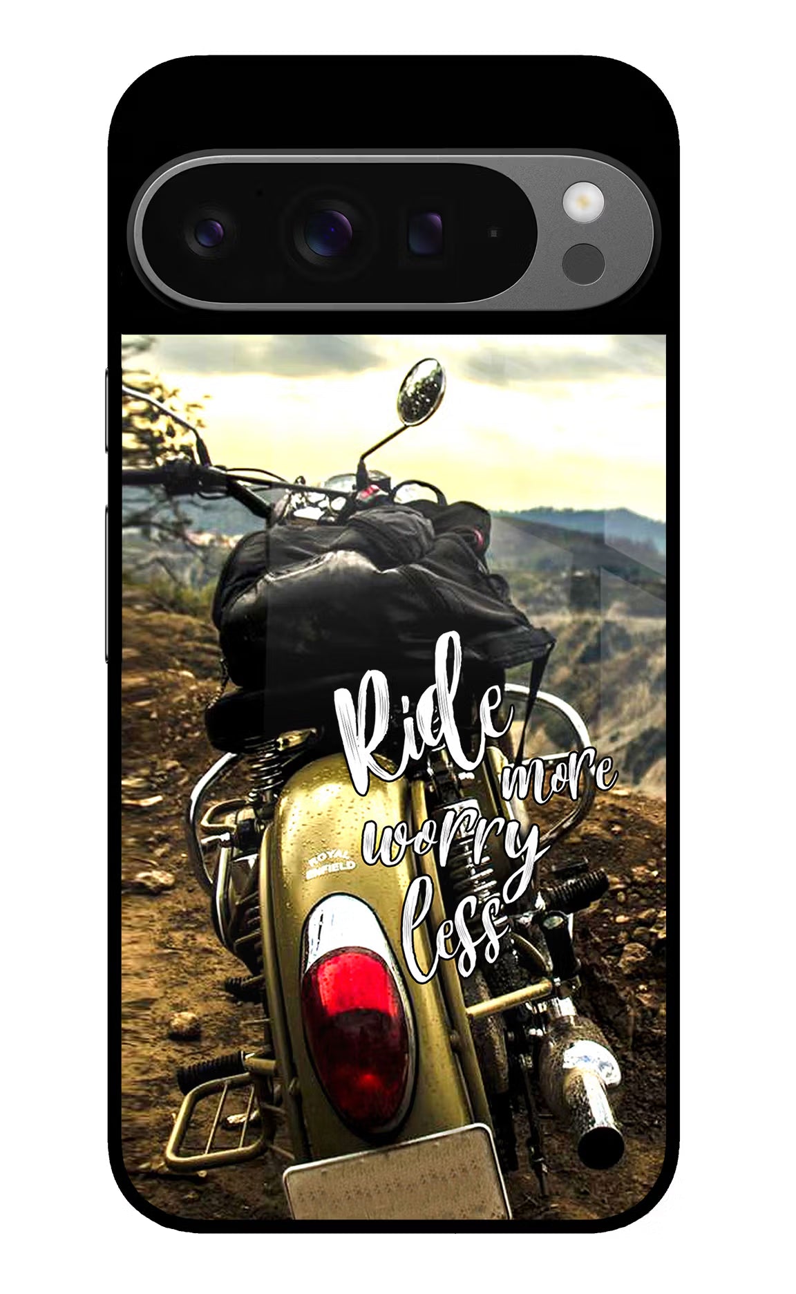 Ride More Worry Less Google Pixel 9 Pro Glass Case Back Cover by Casekaro