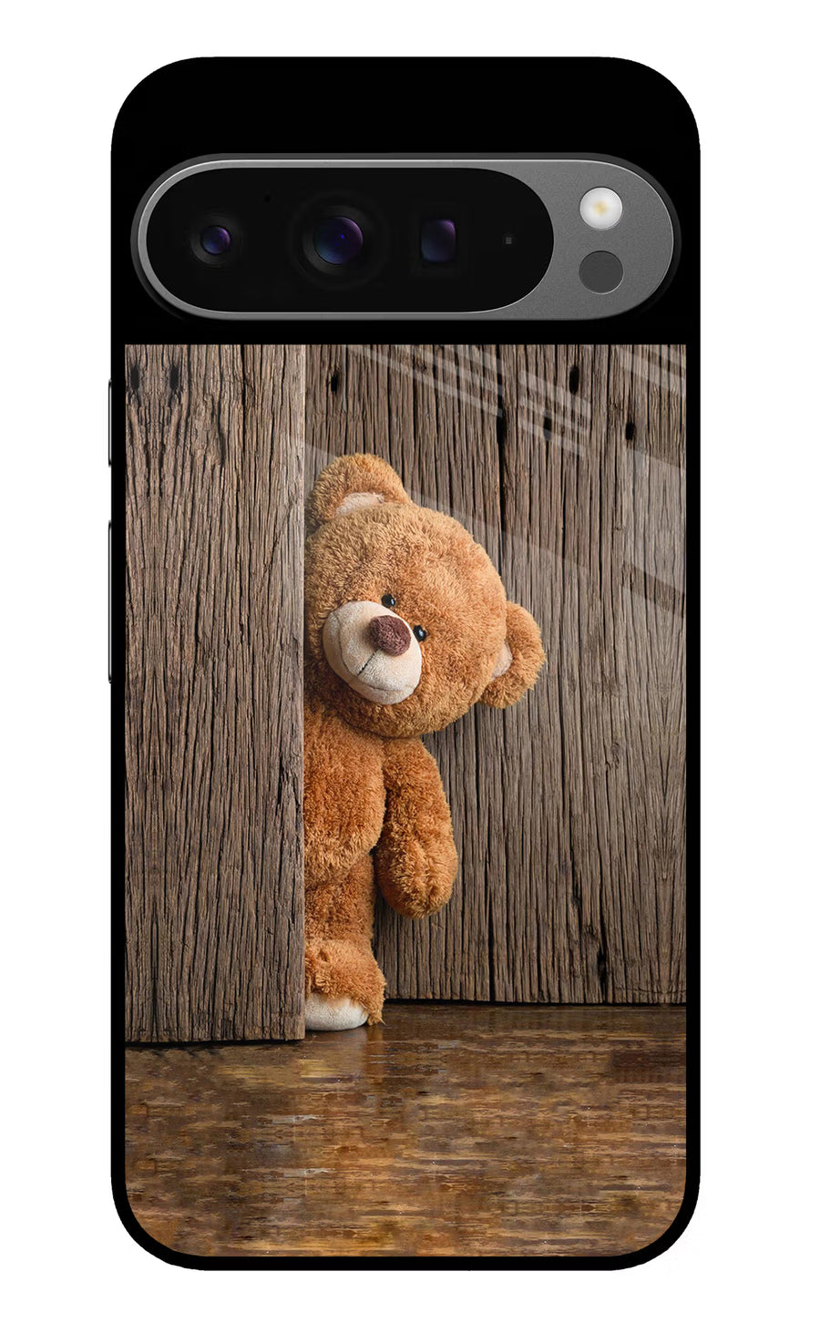 Teddy Wooden Google Pixel 9 Pro Back Cover, Glass case