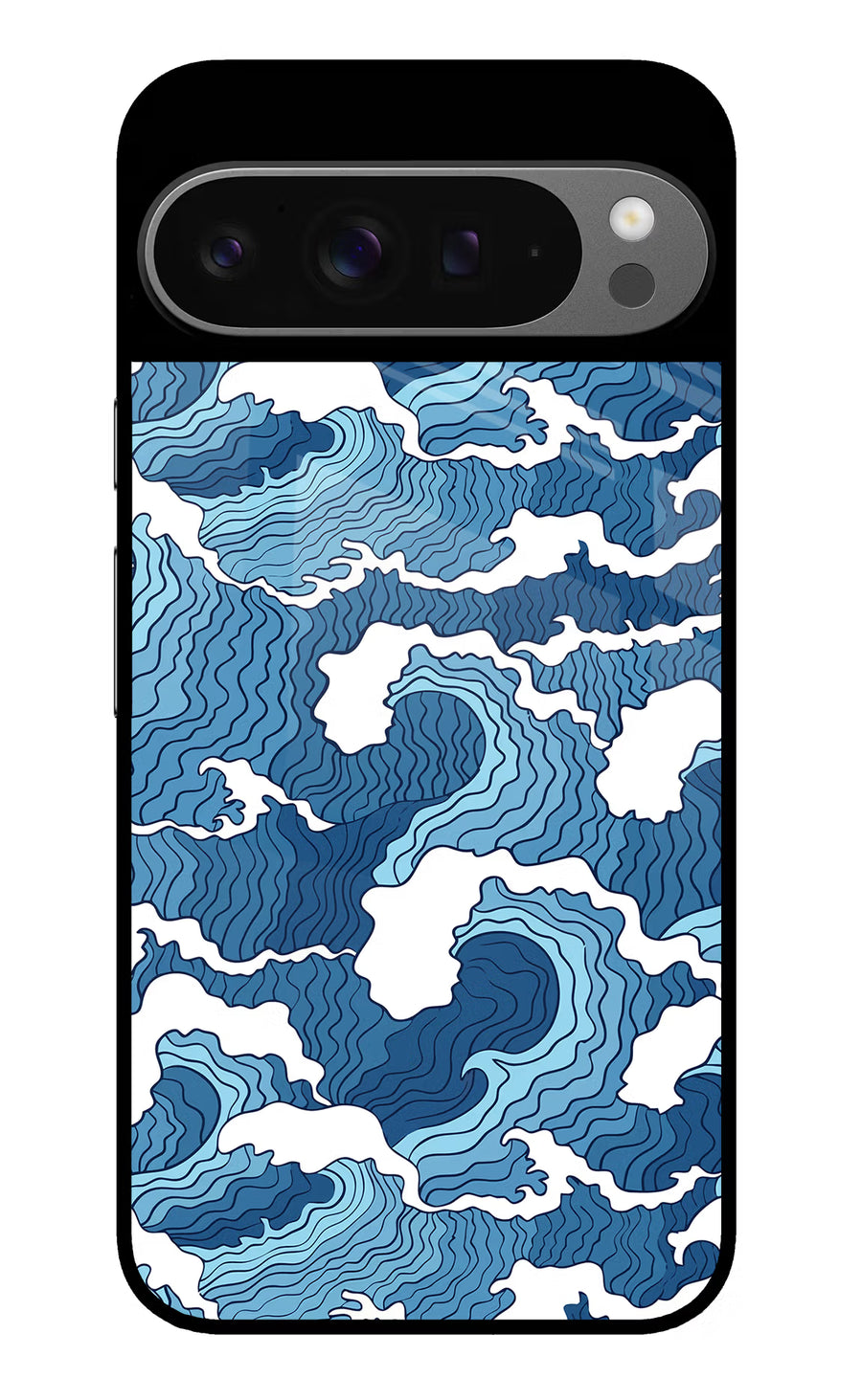 Blue Waves Google Pixel 9 Pro Back Cover, Glass case