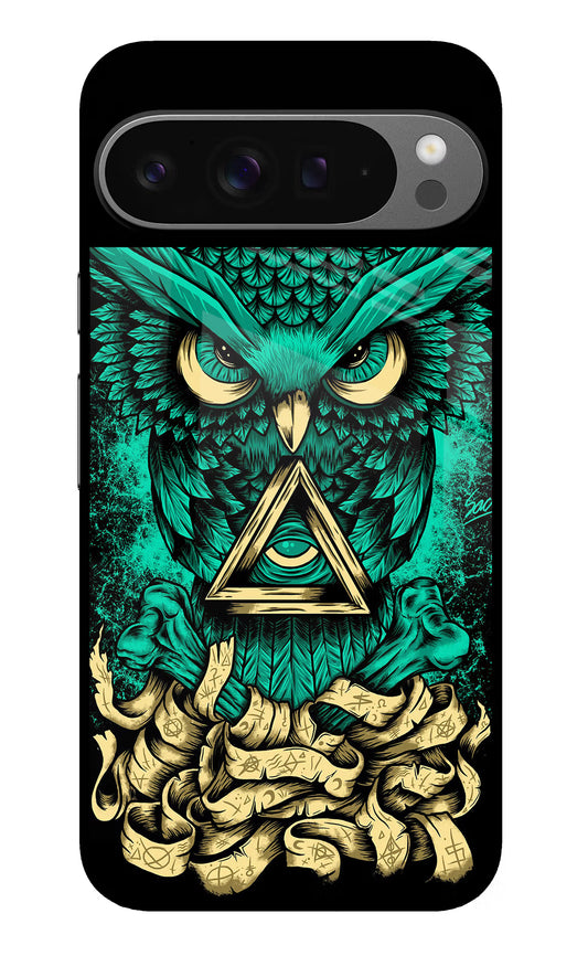 Green Owl Google Pixel 9 Pro Glass Case