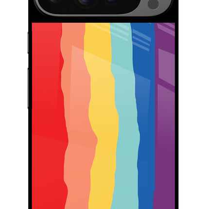 Rainbow Google Pixel 9 Pro Glass Case Back Cover by Casekaro