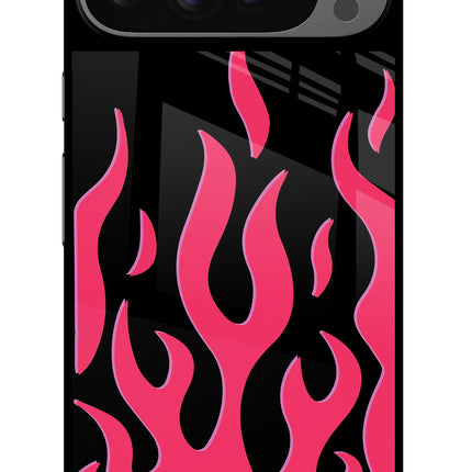 Fire Flames Google Pixel 9 Pro Glass Case Back Cover by Casekaro