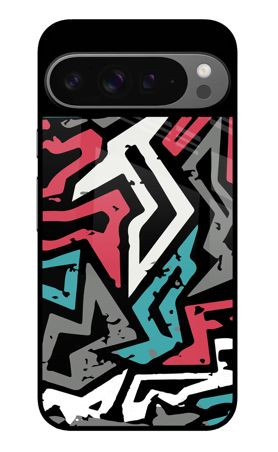 Geometric Graffiti Google Pixel 9 Pro Back Cover, Glass case