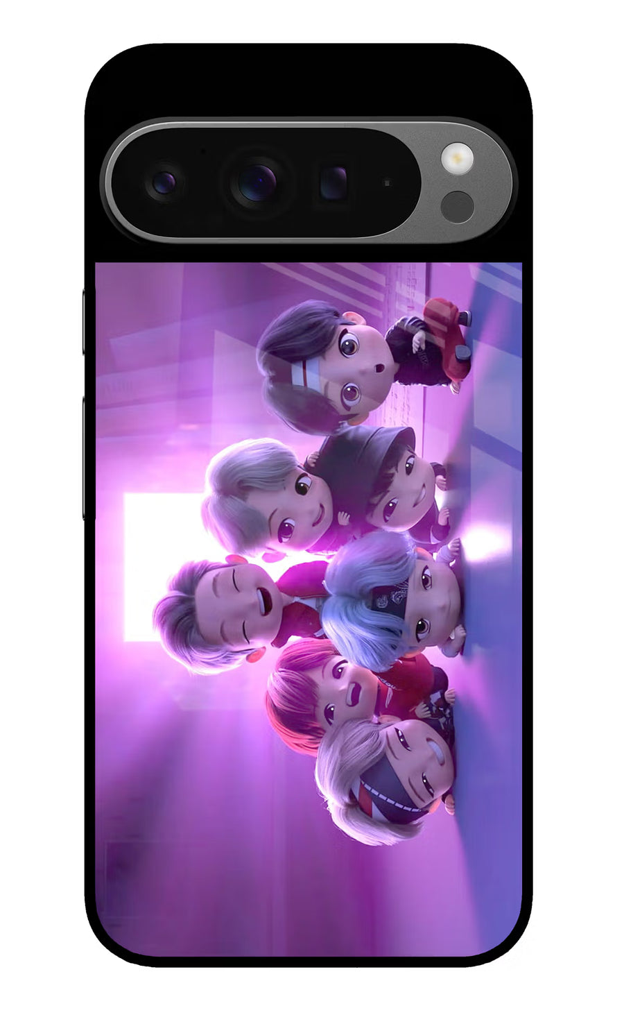 BTS Chibi Google Pixel 9 Pro Back Cover, Glass case