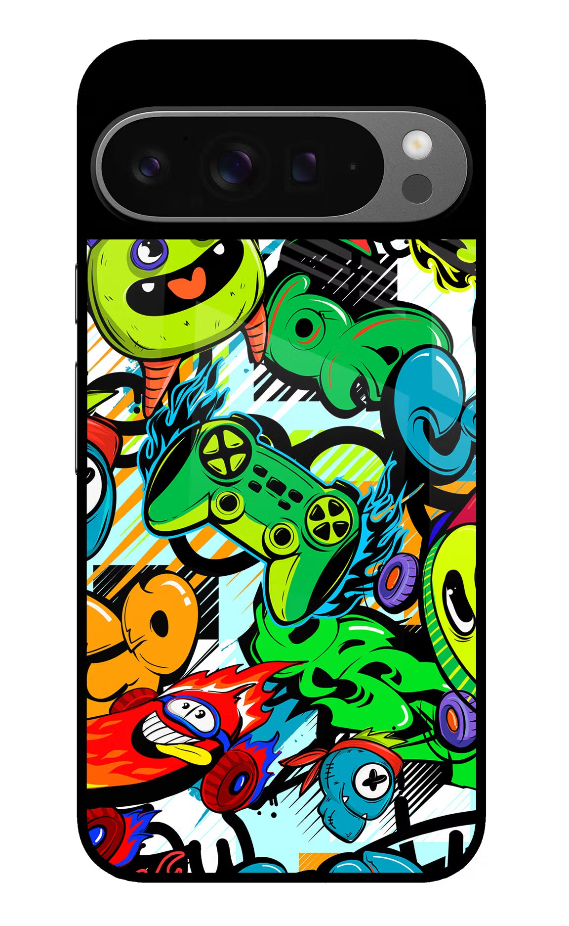 Game Doodle Google Pixel 9 Pro Glass Case Back Cover by Casekaro